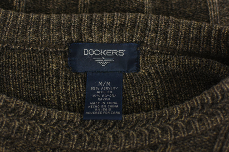 90s Dockers Ombre Brown Chenille Sweater Men's Medium