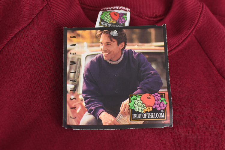 90s Fruit Of The Loom Burgundy Sweatshirt Men's XL