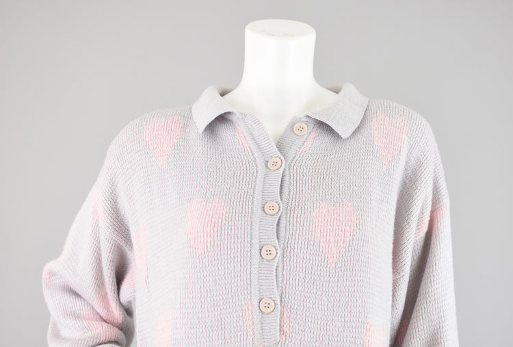 80s Pastel Valentine's Day Hearts Sweater, Women's Size 14 - 16