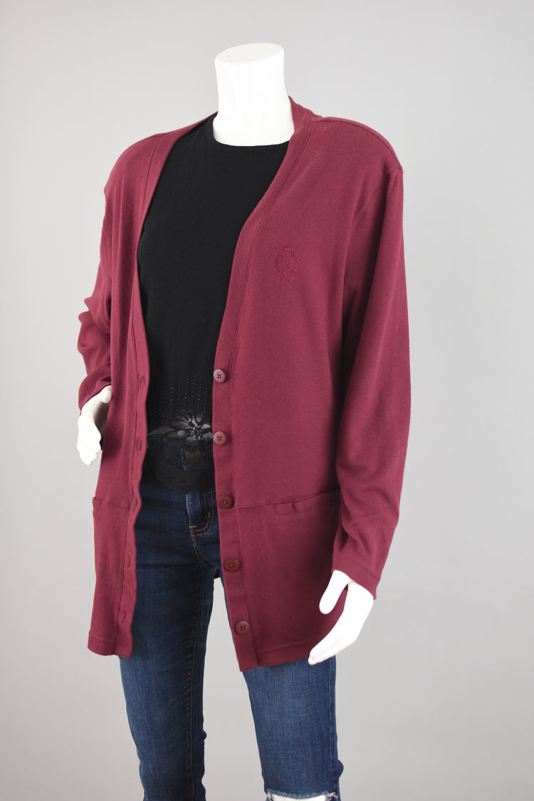 80s Jaclyn Smith Sport Burgundy Oversized Cardigan Women’s Medium