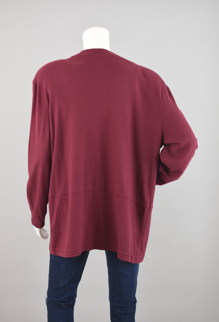 80s Jaclyn Smith Sport Burgundy Oversized Cardigan Women’s Medium