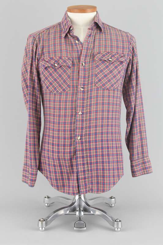 70s Plaid Button Down Shirt Unisex Small - Medium