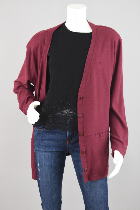 80s Jaclyn Smith Sport Burgundy Oversized Cardigan Women’s Medium