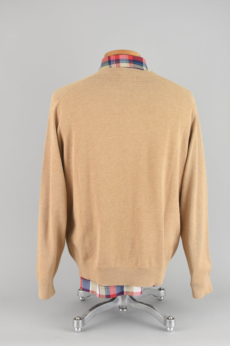 Vintage Lands End Brown V-neck Sweater Men's Extra Large