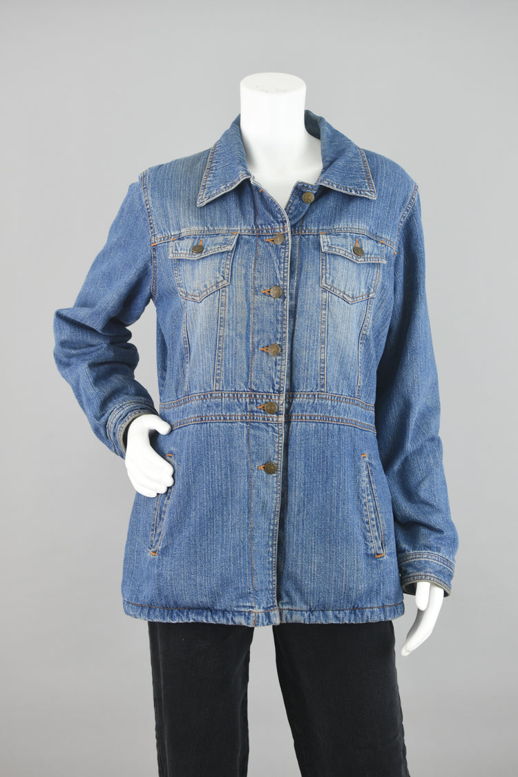 90s Faded Glory Fitted Jean Jacket Women's Medium, Size 8/10