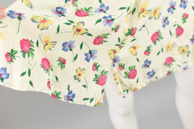 90s Floral Grunge Flowy A-line Skater Skirt 28"