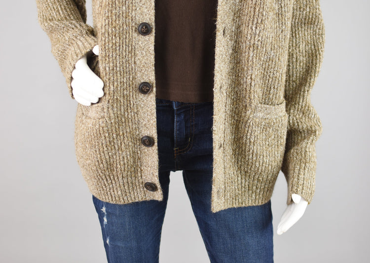 Old Navy Brown Fuzzy Chunky Knit Cardigan Women's Medium