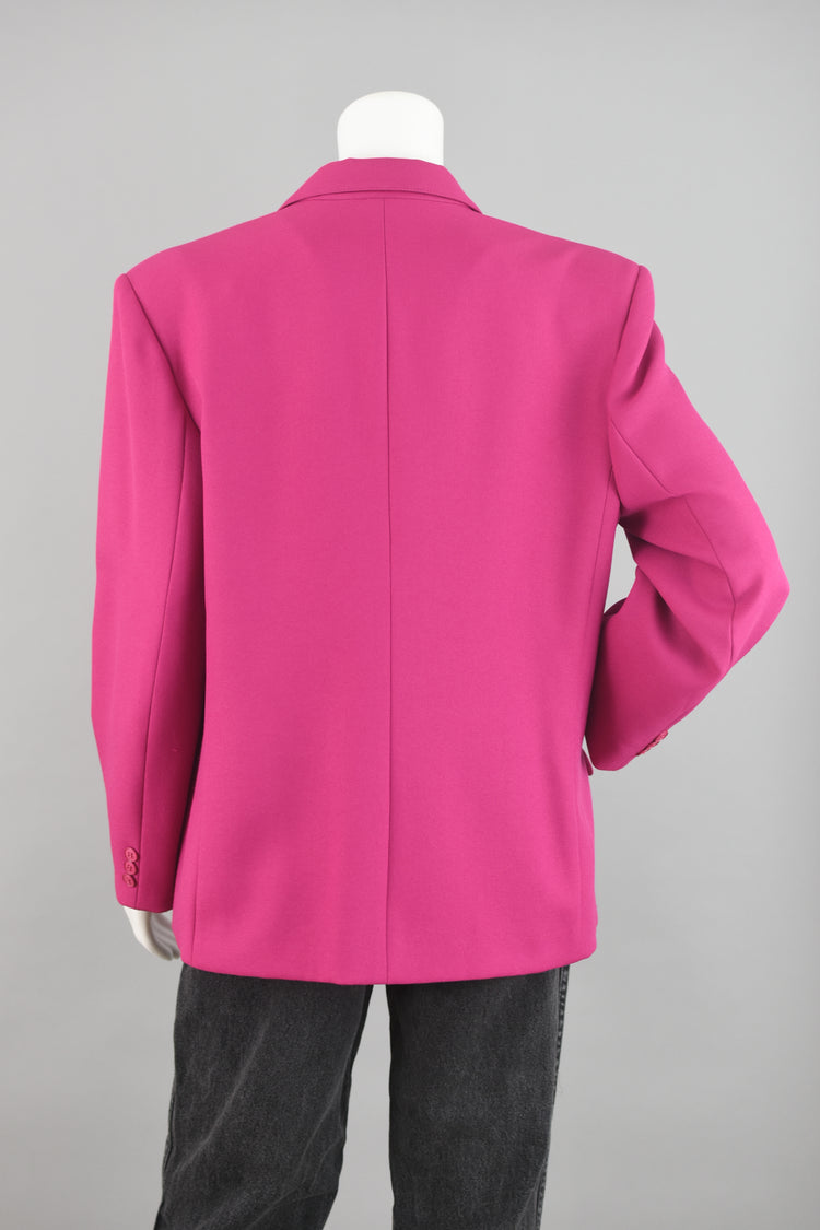 90s Pink Boyfriend Blazer Leslie Fay Plus Size 16