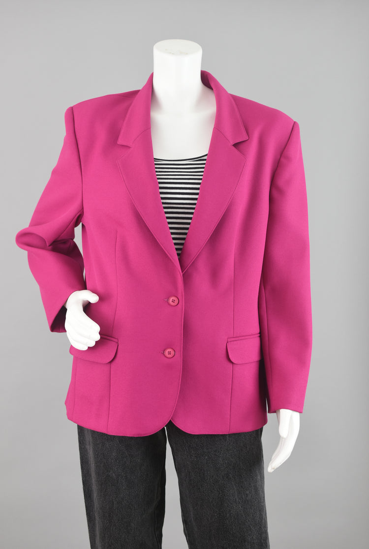 90s Pink Boyfriend Blazer Leslie Fay Plus Size 16