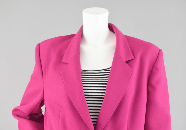 90s Pink Boyfriend Blazer Leslie Fay Plus Size 16