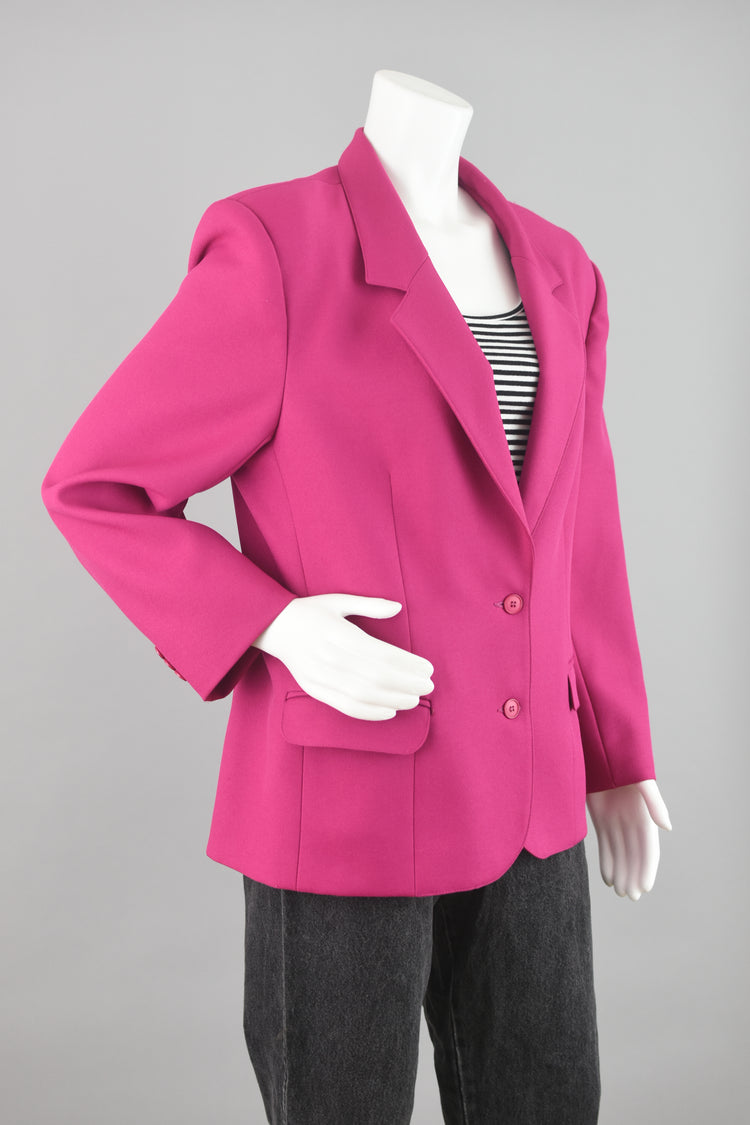 90s Pink Boyfriend Blazer Leslie Fay Plus Size 16