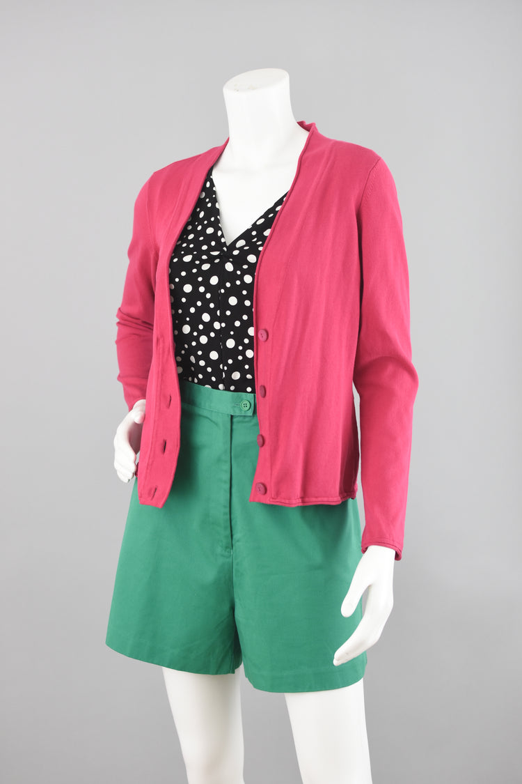 90s Magenta Pink Cardigan Women's Petite Small