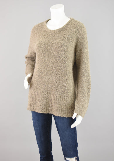 Pure J.Jill Brown Fuzzy Wool Blend Long Length Sweater Women's Small