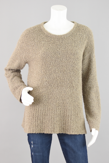 Pure J.Jill Brown Fuzzy Wool Blend Long Length Sweater Women's Small