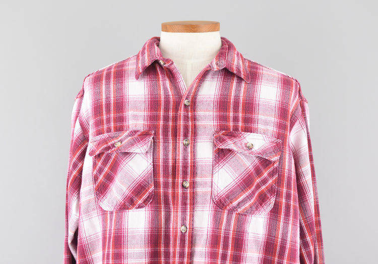 Vintage 80s Red Plaid Button Down Shirt Men's XL - 2XL