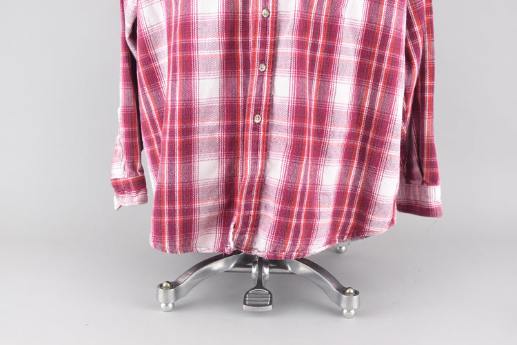 Vintage 80s Red Plaid Button Down Shirt Men's XL - 2XL