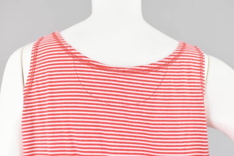 90s Red & White Striped Tank Top Women's Medium