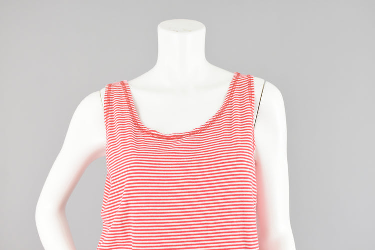 90s Red & White Striped Tank Top Women's Medium