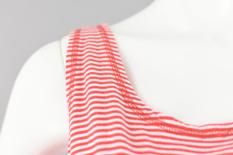 90s Red & White Striped Tank Top Women's Medium