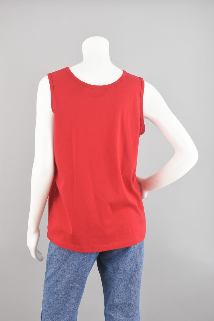 90s Red Tank Top NWT Karen Scott Women's Large