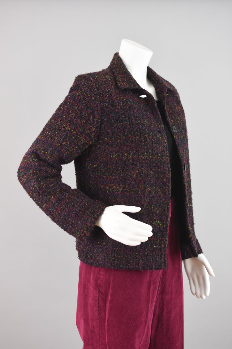 90s Sag Harbor Purple Tweed Jacket, Women's Size 10