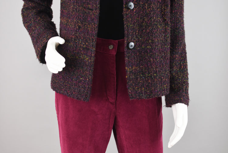 90s Sag Harbor Purple Tweed Jacket, Women's Size 10