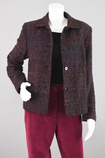 90s Sag Harbor Purple Tweed Jacket, Women's Size 10