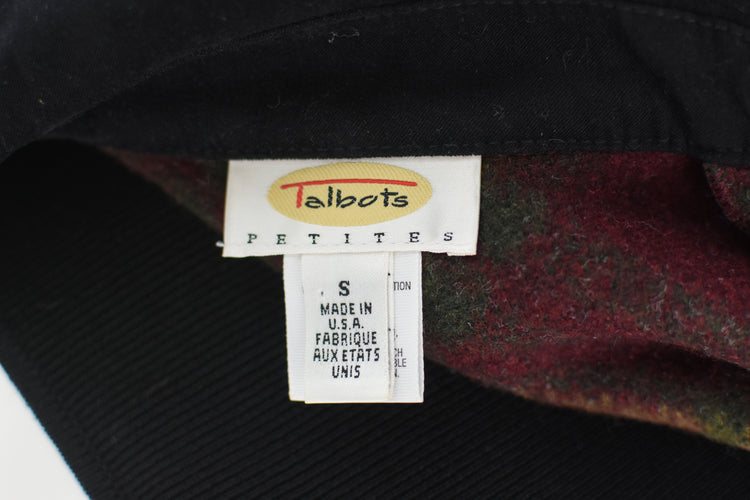 90s Talbots Fleece Zip Up Burgundy Vest, Women's Petite Small