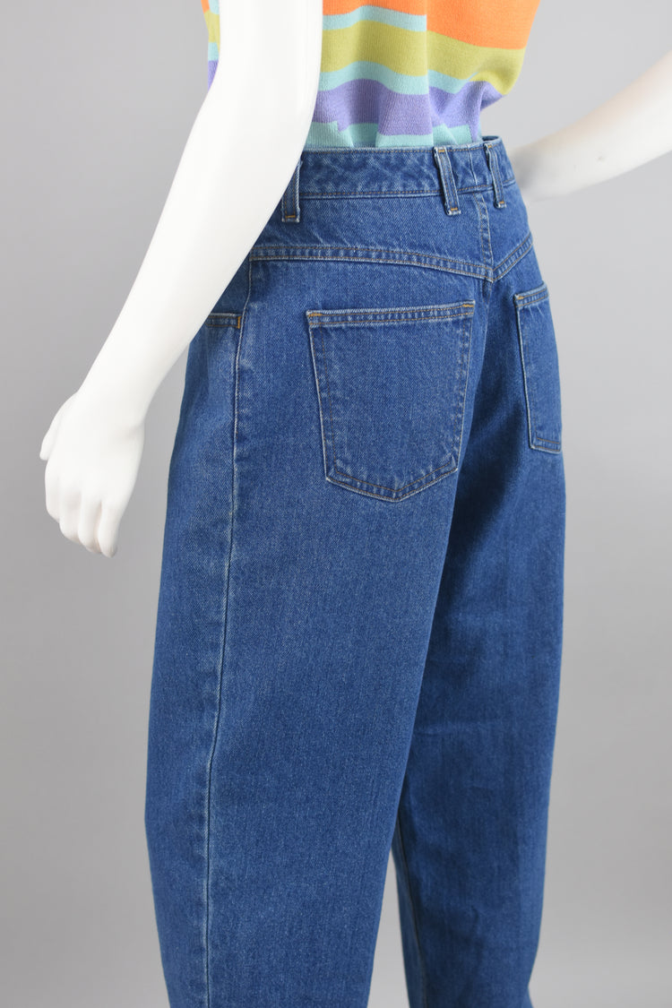 90s Pleated Cropped Mom Jeans Petite 8, 28" Waist