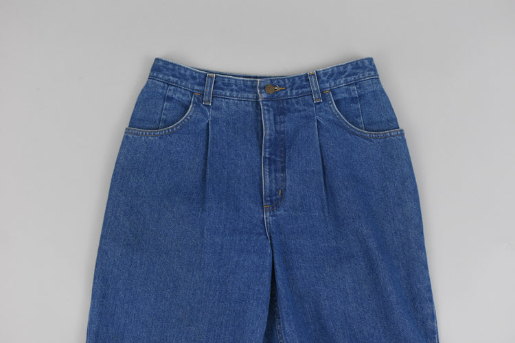 90s Pleated Cropped Mom Jeans Petite 8, 28" Waist