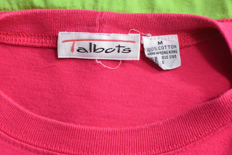 80s Talbots Pink Tropical Boxy Fit T-shirt Medium