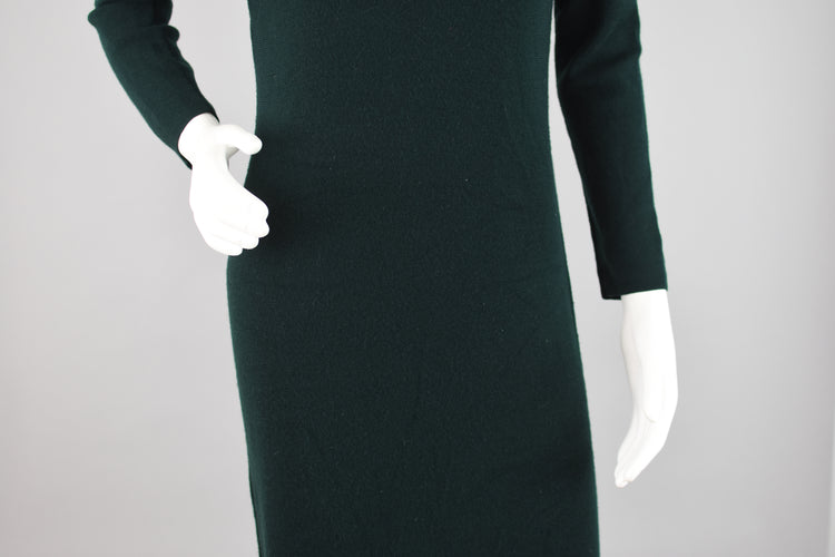 90s Talbots Merino Wool Green Sweater Dress, Women's Petite Small