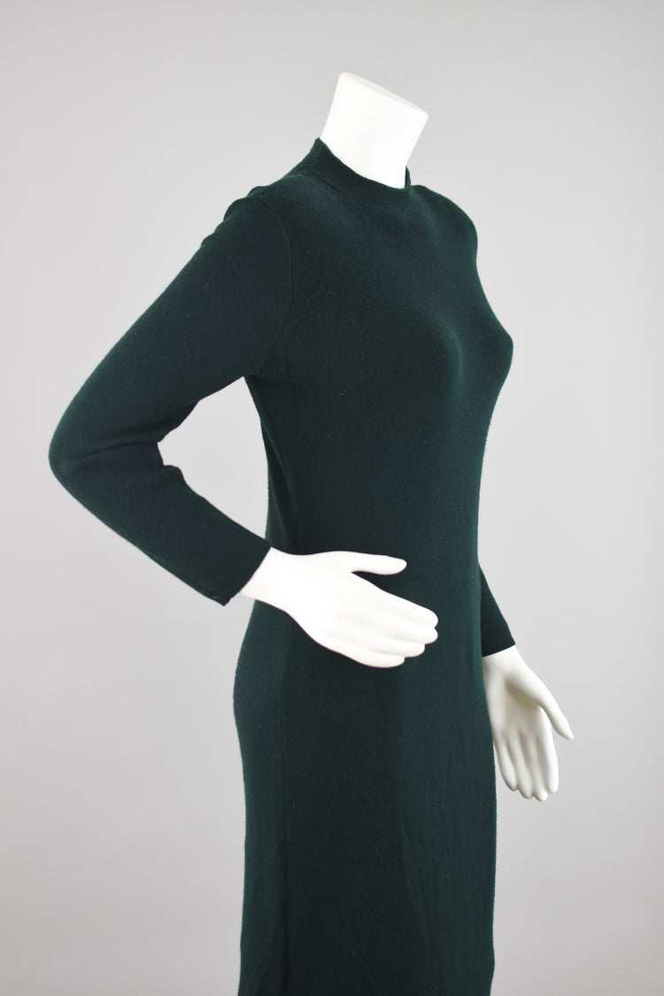 90s Talbots Merino Wool Green Sweater Dress, Women's Petite Small