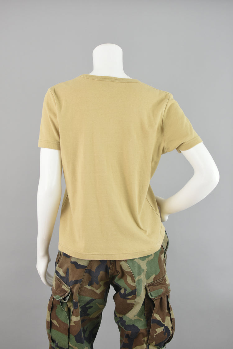 90s Tan Short Sleeve Basic T-shirt Size Extra Large