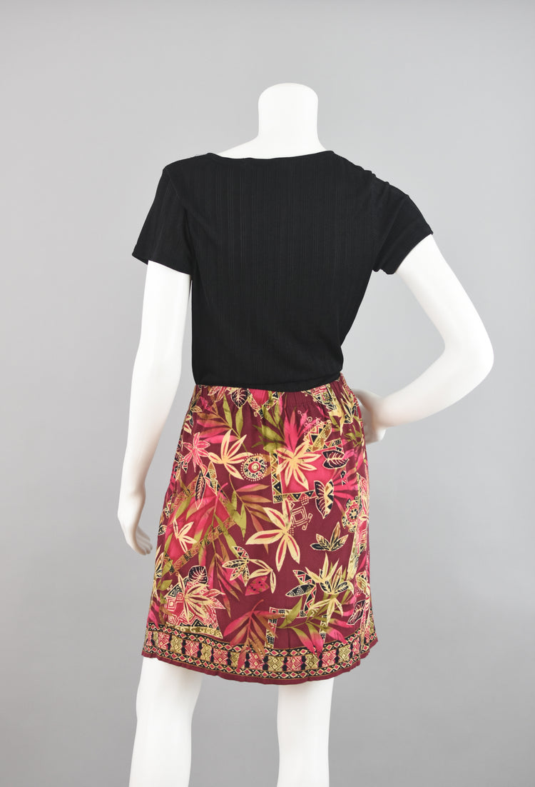 Vintage 90s Tropical Wrap Mini Skirt Extra Large