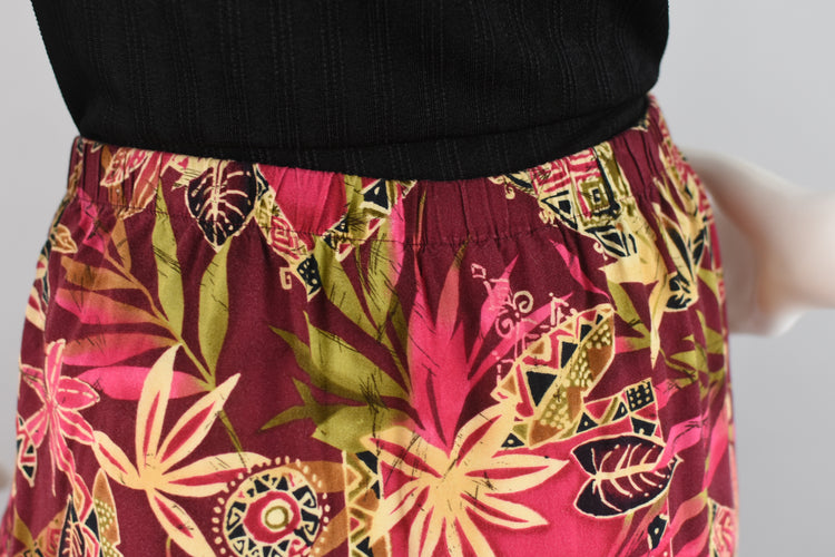 Vintage 90s Tropical Wrap Mini Skirt Extra Large