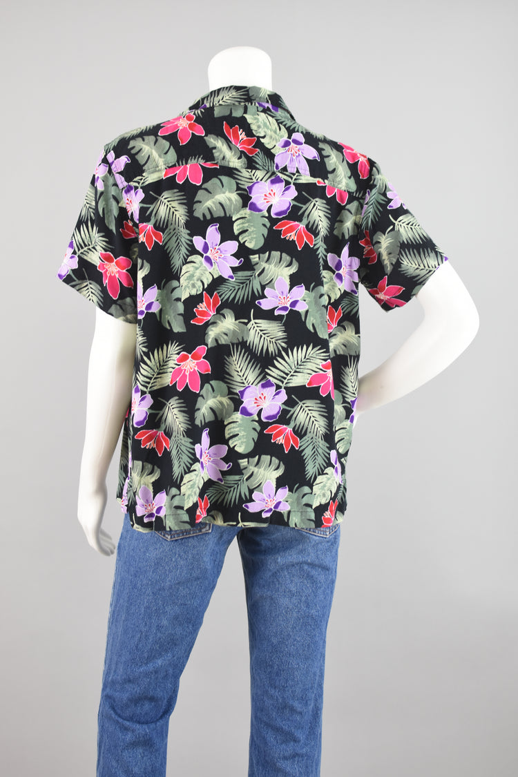 Vintage Basic Editions Hawaiian Shirt, Women's Large