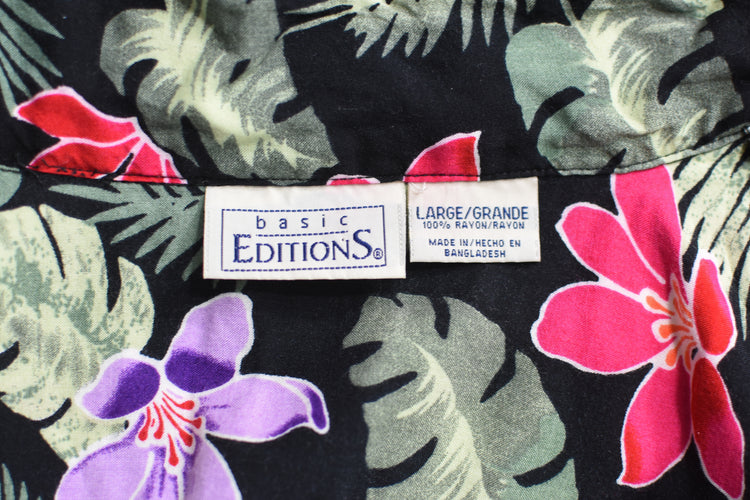 Vintage Basic Editions Hawaiian Shirt, Women's Large