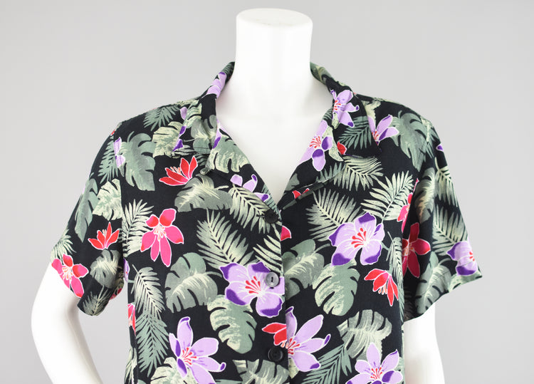 Vintage Basic Editions Hawaiian Shirt, Women's Large