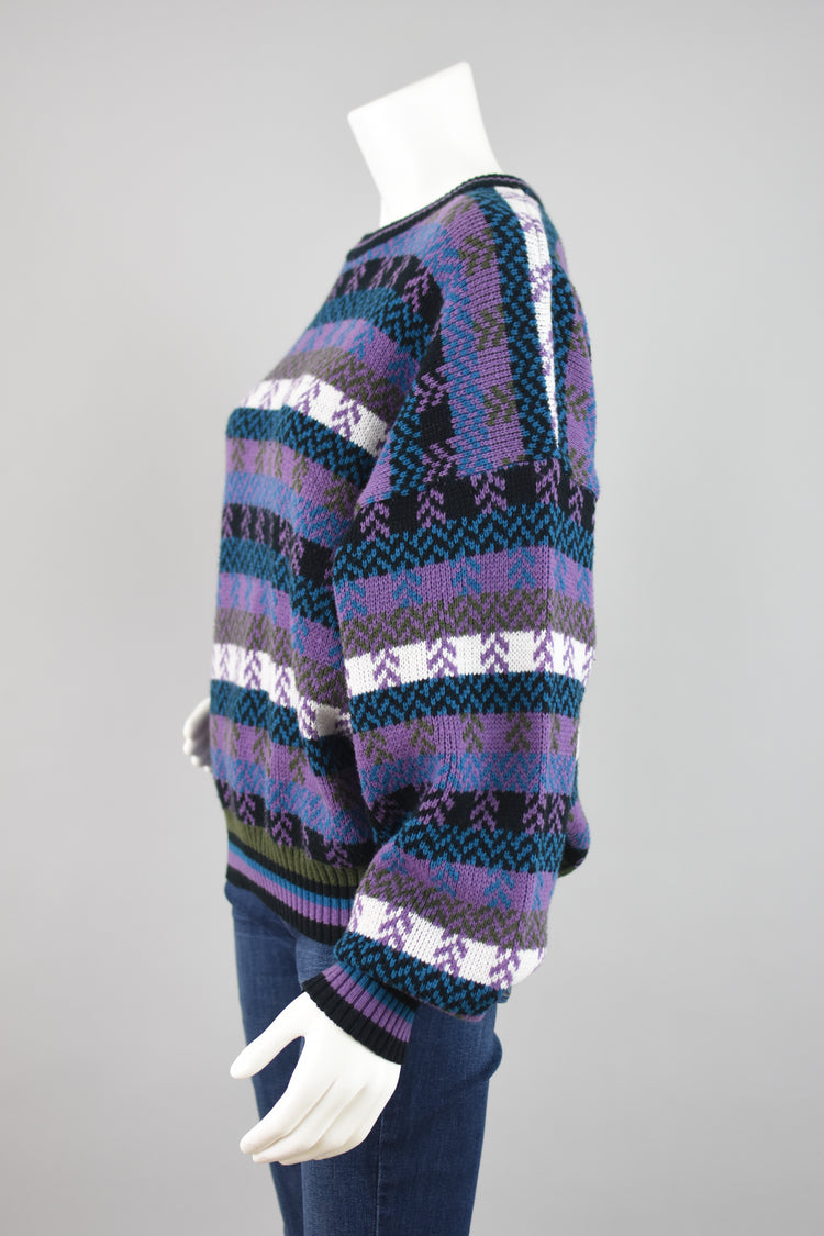 90s Slouchy Oversized Geometric Sweater Women's Extra Large