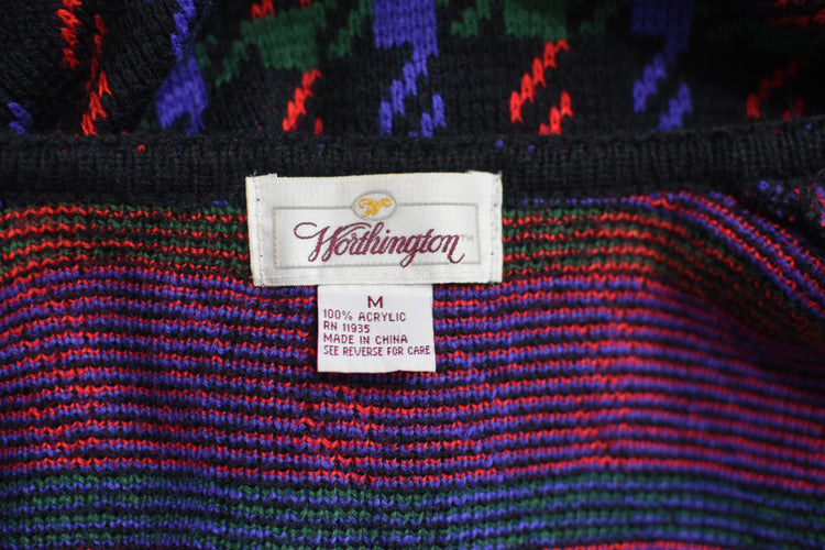 90s Worthington Preppy Plaid Cardigan Women's Medium