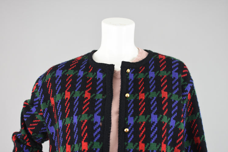 90s Worthington Preppy Plaid Cardigan Women's Medium