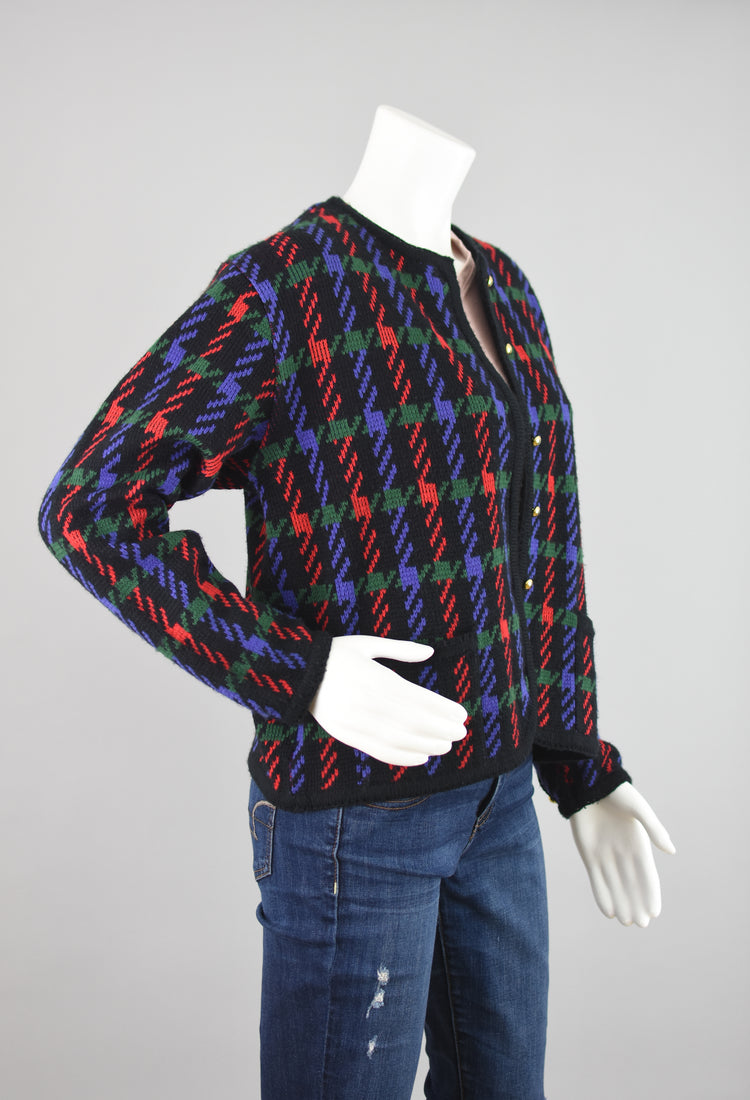 90s Worthington Preppy Plaid Cardigan Women's Medium